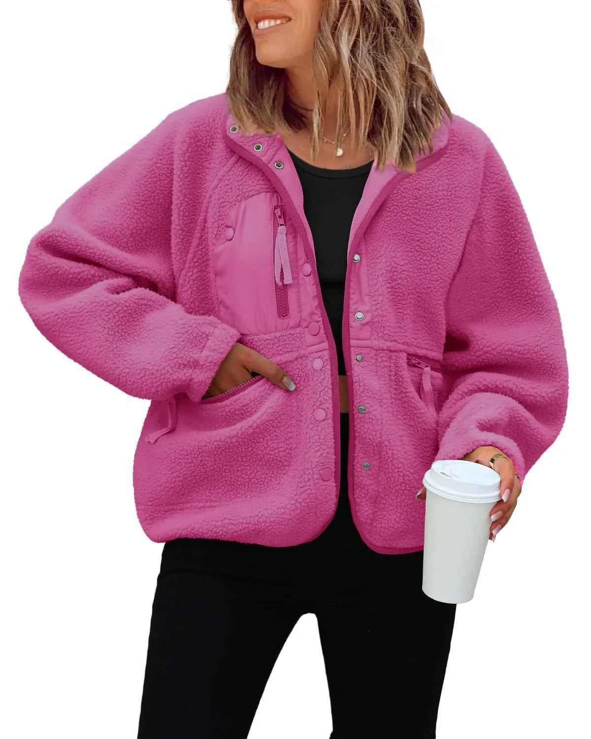 Winter Jacken Autumn Winter Women's Versatile Jacket Sports Casual Sweatshirt Buttons Chamarras Invierno Mujeres Oberbekleidung