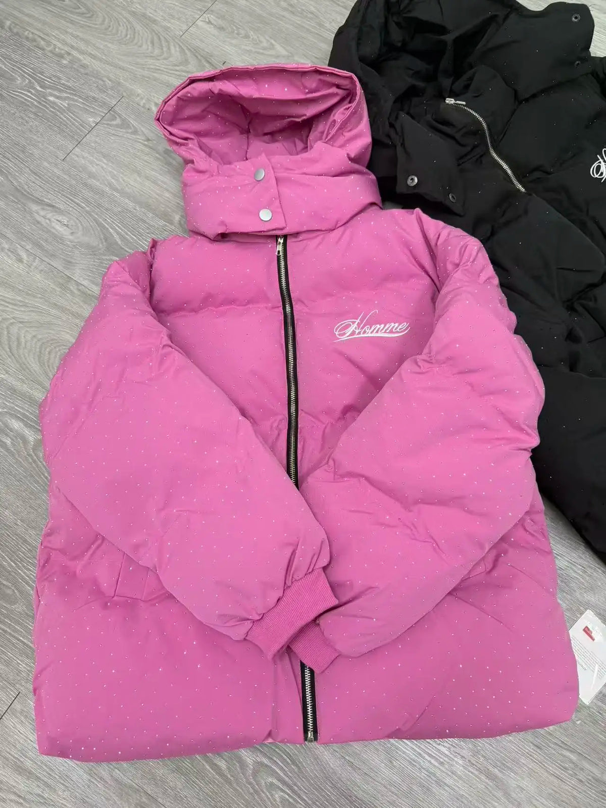 Winter Diamond Puffer Park Women Vintage Padded Warm Jacket Coat Female American Retro Zip Up Casual Hip Hop Trend Outerwear New