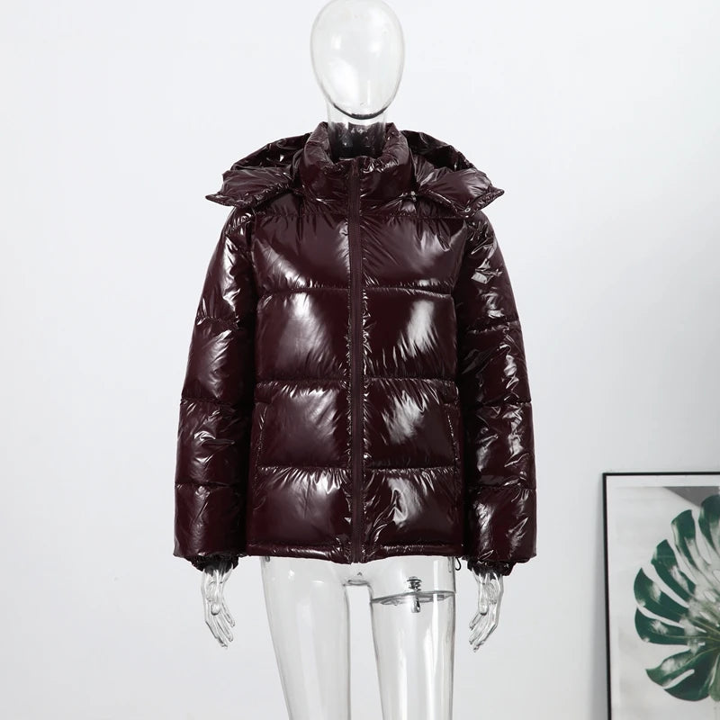 2026 Winter Women's Jackets With Hood Casual Stand Collar Zipper Long Sleeve Warm Female Coat Lady Street Chic Down Jacket New