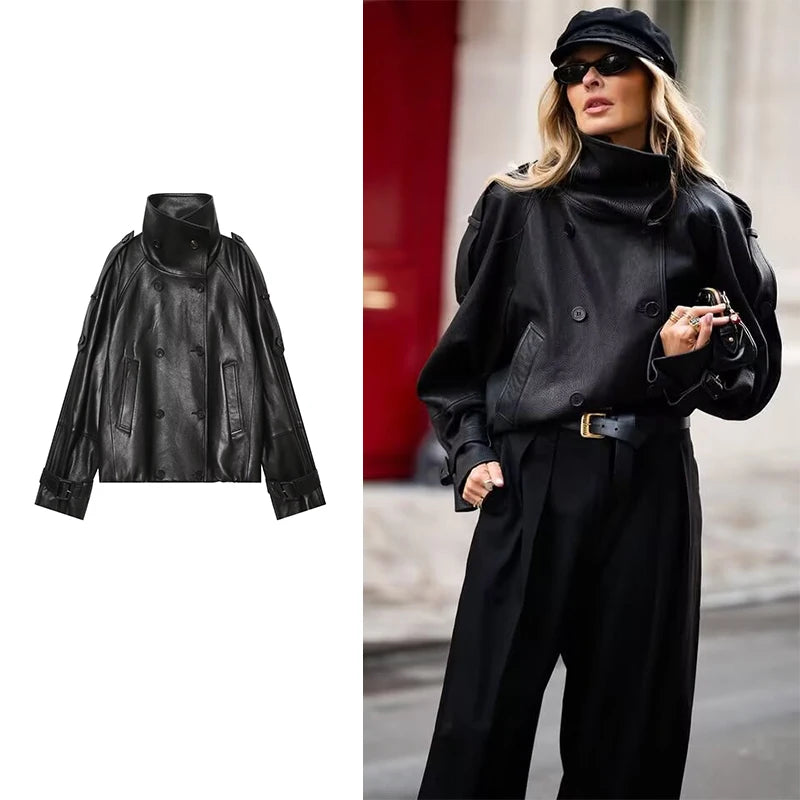 Winter Leather Jackets Women's 2026 New Fashion Loose Elegant Young Warm Women's Coats Street Chic Long-sleeved Ouetrwear Coats
