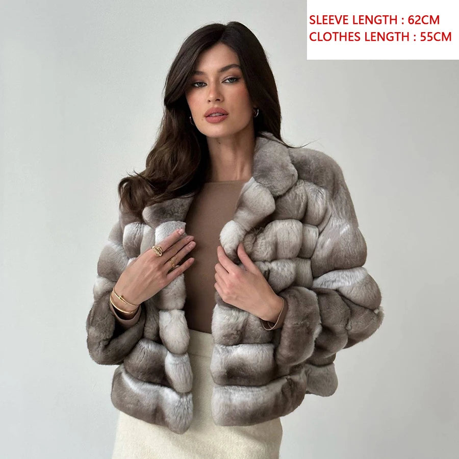 Winter Fur Jackets Women Natural Rabbit Fur Short Coat Hot Selling New Real Fur Clothes For Women