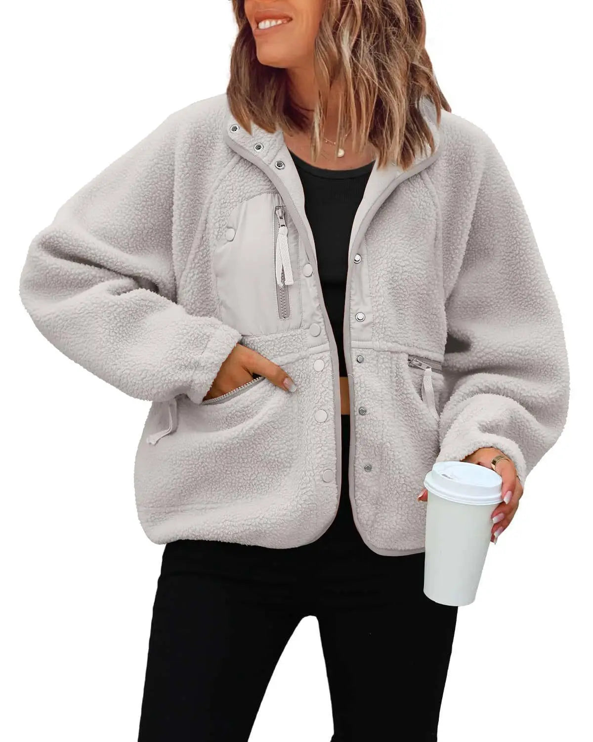 Winter Jacken Autumn Winter Women's Versatile Jacket Sports Casual Sweatshirt Buttons Chamarras Invierno Mujeres Oberbekleidung