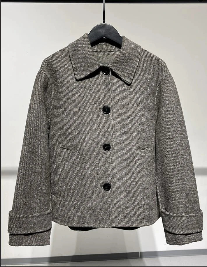 Women Woolen Jacket 2026 Winter Short Coat Female Outerwear Fashion Lady Loose Elegant Casual Streetwear