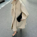 Women's Winter Coat 2026 New Autumn Korean Stand Collar Batwing Sleeve Loose Oversized Long Coats Casual Street Chic Outwear