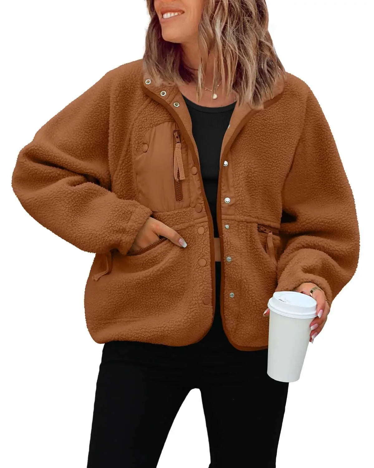 Winter Jacken Autumn Winter Women's Versatile Jacket Sports Casual Sweatshirt Buttons Chamarras Invierno Mujeres Oberbekleidung