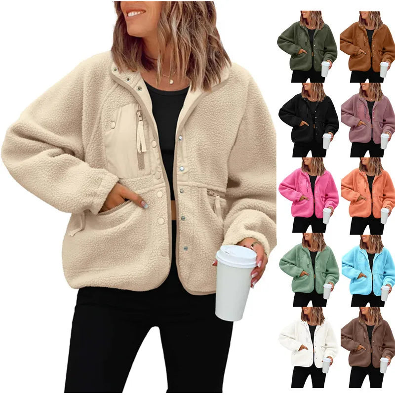 Winter Jacken Autumn Winter Women's Versatile Jacket Sports Casual Sweatshirt Buttons Chamarras Invierno Mujeres Oberbekleidung