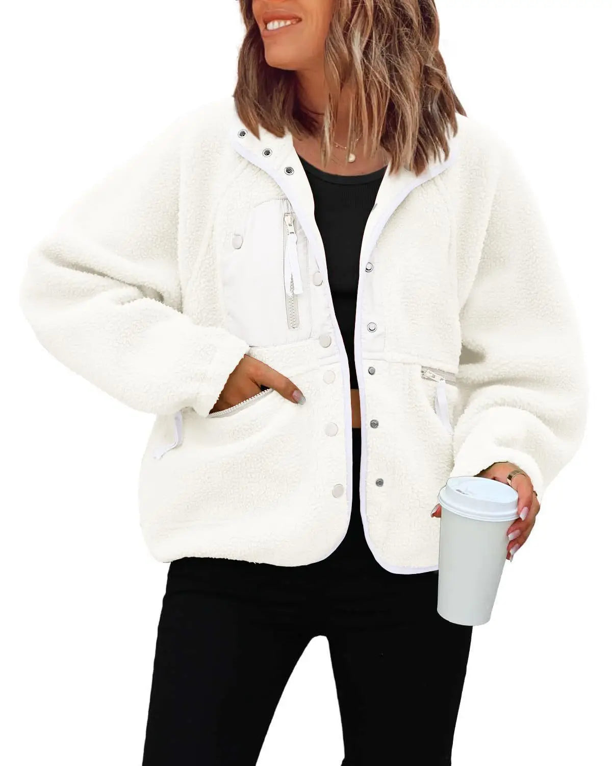 Winter Jacken Autumn Winter Women's Versatile Jacket Sports Casual Sweatshirt Buttons Chamarras Invierno Mujeres Oberbekleidung