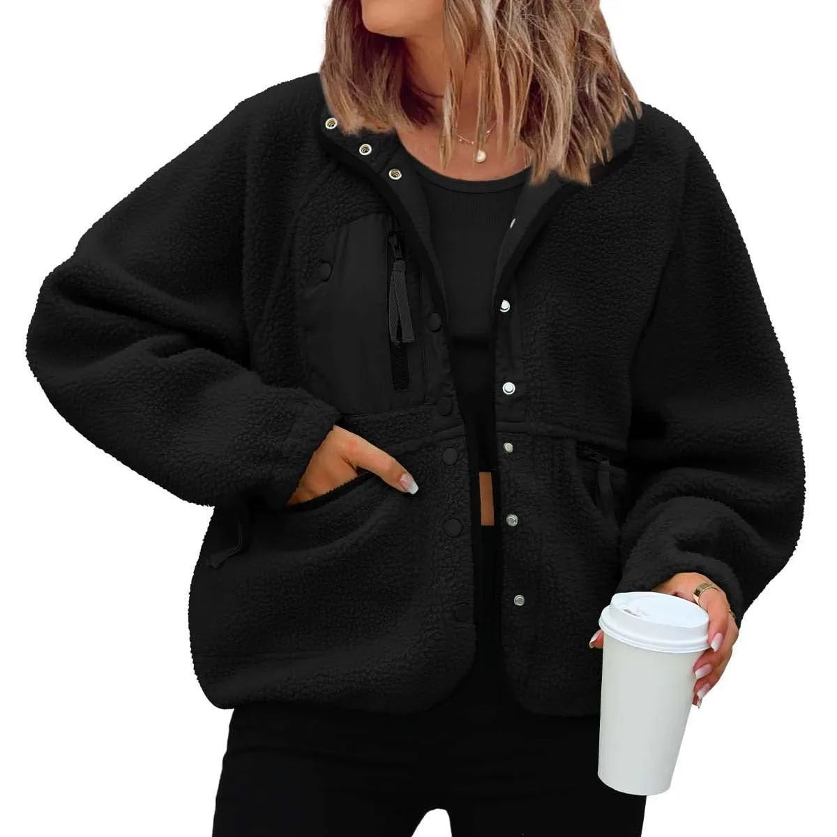 Winter Jacken Autumn Winter Women's Versatile Jacket Sports Casual Sweatshirt Buttons Chamarras Invierno Mujeres Oberbekleidung