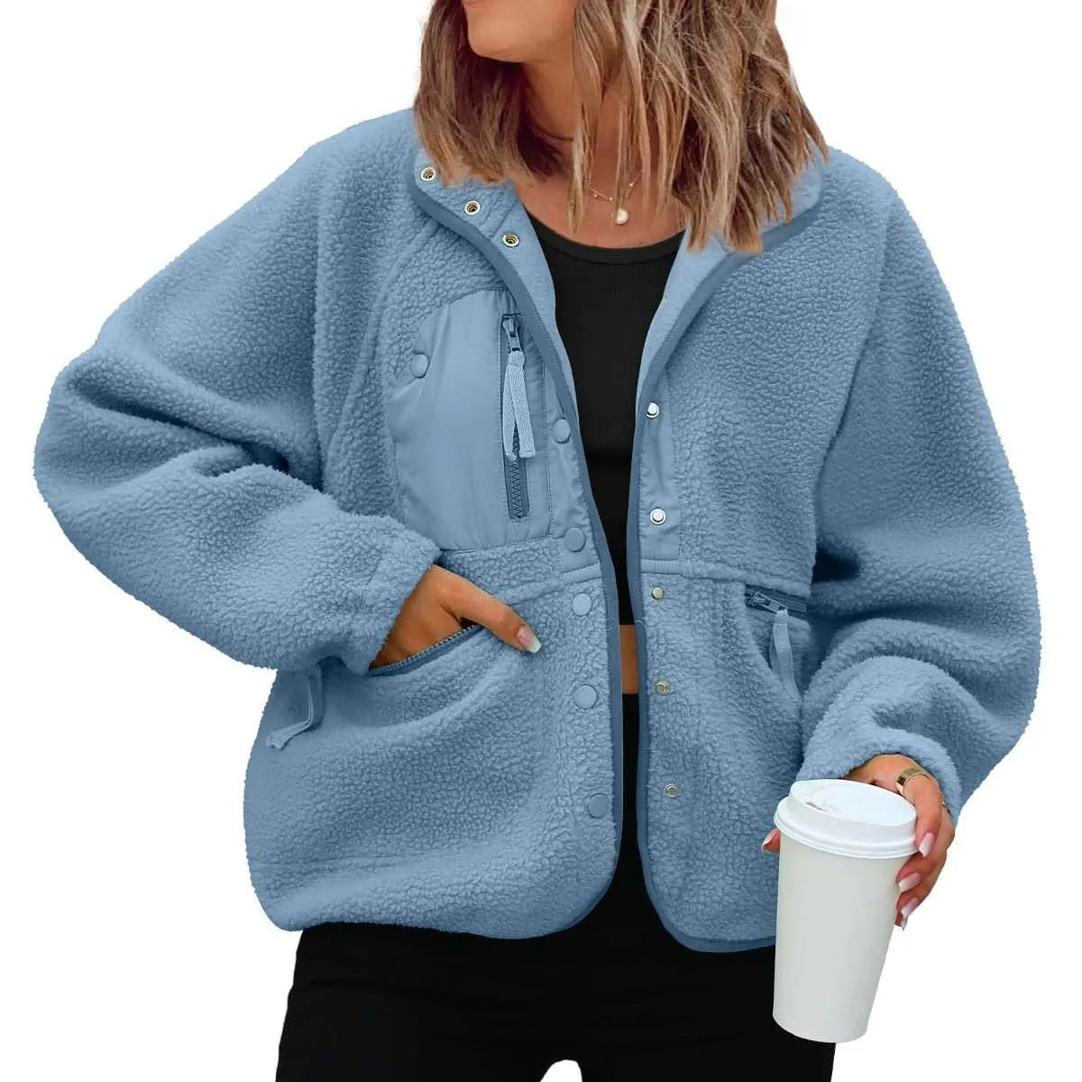 Winter Jacken Autumn Winter Women's Versatile Jacket Sports Casual Sweatshirt Buttons Chamarras Invierno Mujeres Oberbekleidung