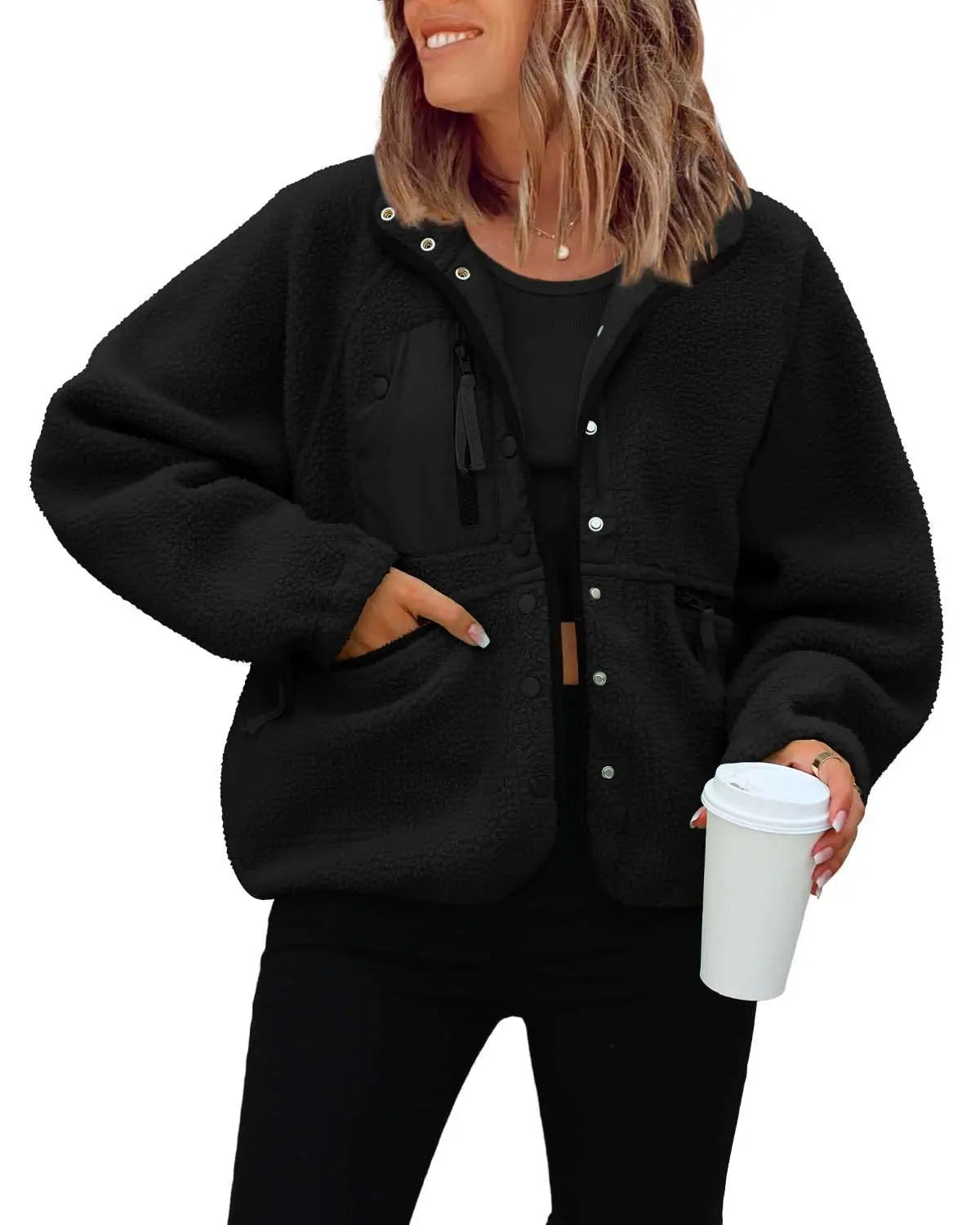 Winter Jacken Autumn Winter Women's Versatile Jacket Sports Casual Sweatshirt Buttons Chamarras Invierno Mujeres Oberbekleidung