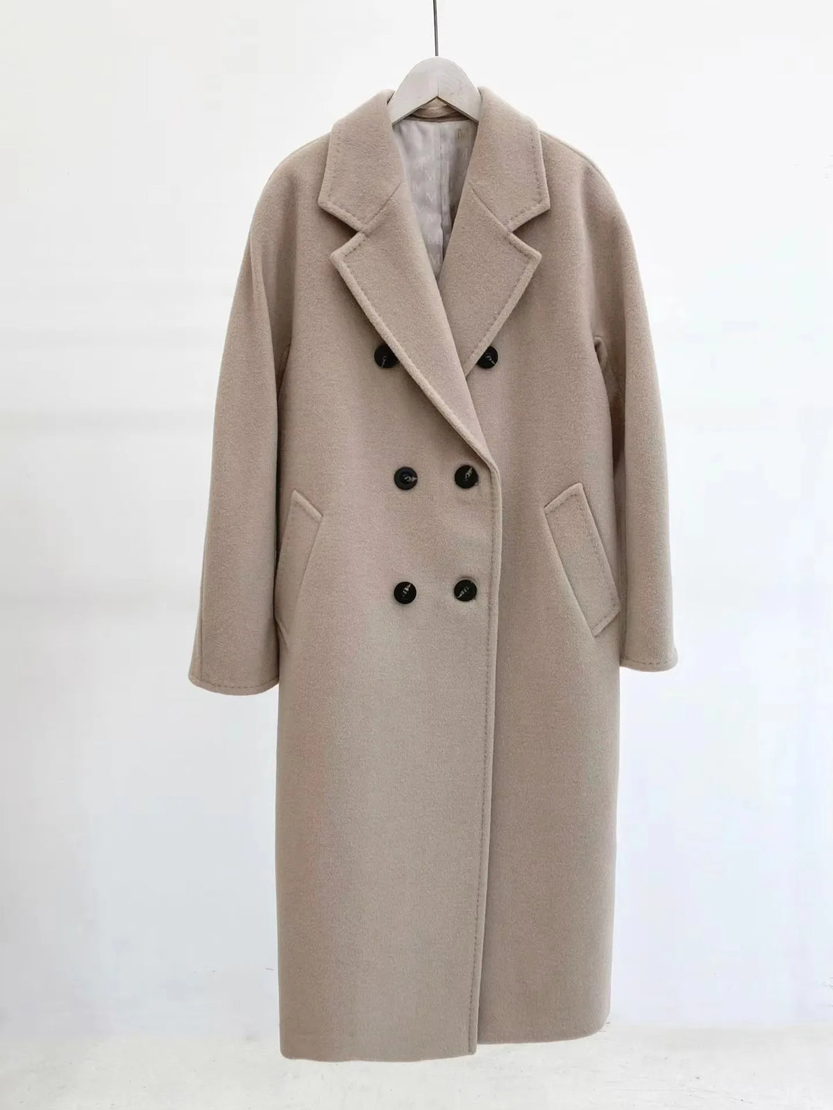 Winter Thick Warm Woolen Women Coat 90% Wool Cashmere Belted Coat 101801 Double-sided Cashmere Jacket Women's Xlong Luxury