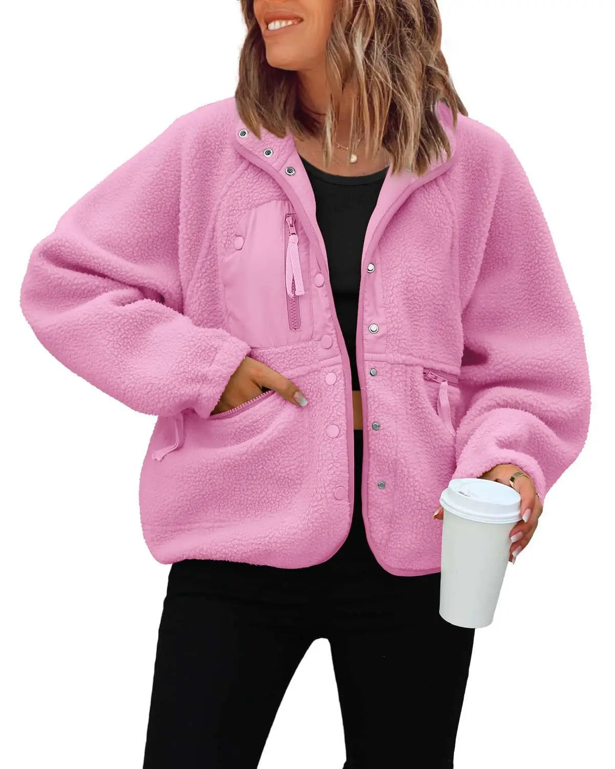 Winter Jacken Autumn Winter Women's Versatile Jacket Sports Casual Sweatshirt Buttons Chamarras Invierno Mujeres Oberbekleidung