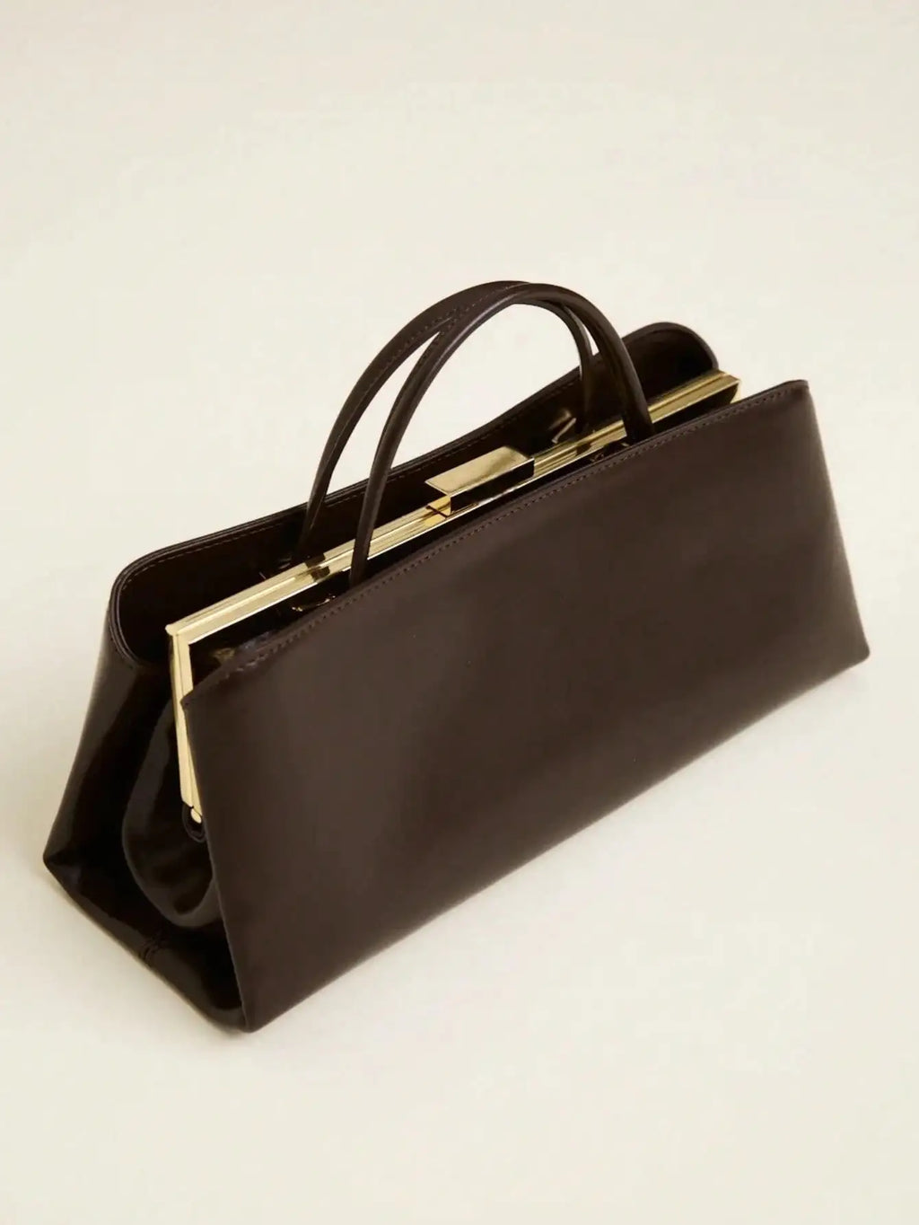 Women Frame Clasp Clutch Shoulder Bag Tote Handbag 2025 Winter New Bag Coffee Black Off White Color