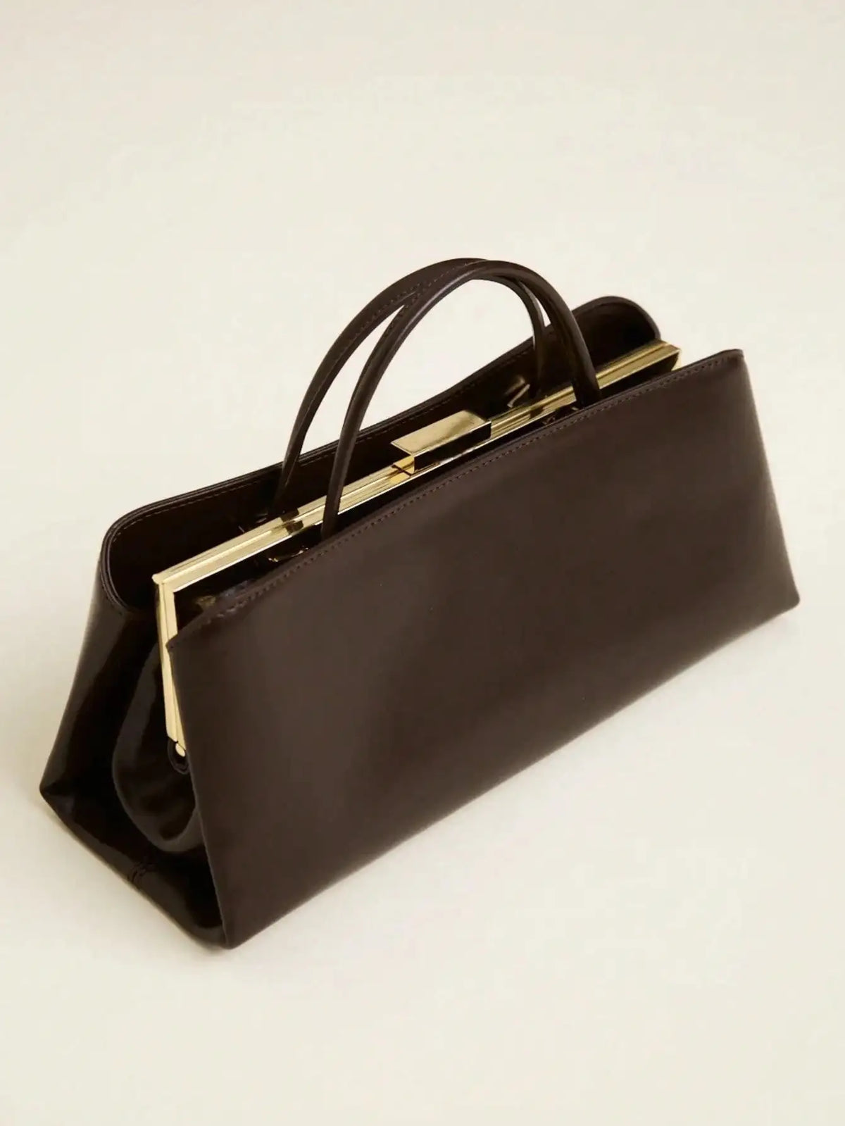 Women Frame Clasp Clutch Shoulder Bag Tote Handbag 2025 Winter New Bag Coffee Black Off White Color