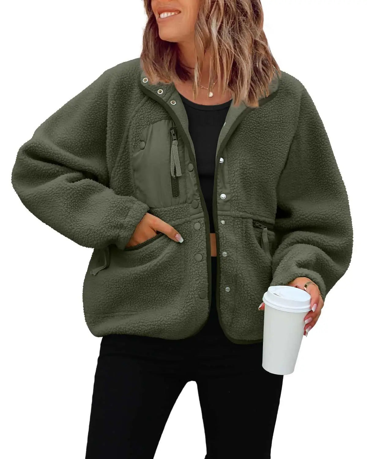 Winter Jacken Autumn Winter Women's Versatile Jacket Sports Casual Sweatshirt Buttons Chamarras Invierno Mujeres Oberbekleidung