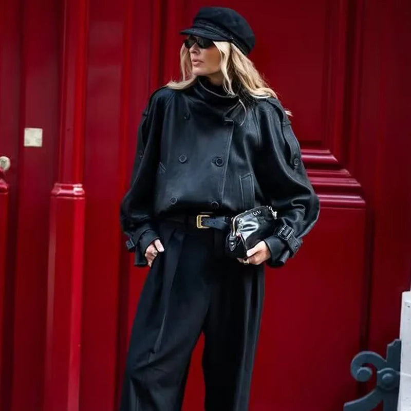 Winter Leather Jackets Women's 2026 New Fashion Loose Elegant Young Warm Women's Coats Street Chic Long-sleeved Ouetrwear Coats