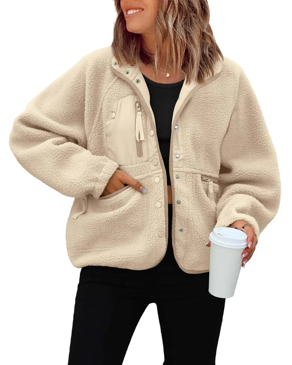Winter Jacken Autumn Winter Women's Versatile Jacket Sports Casual Sweatshirt Buttons Chamarras Invierno Mujeres Oberbekleidung